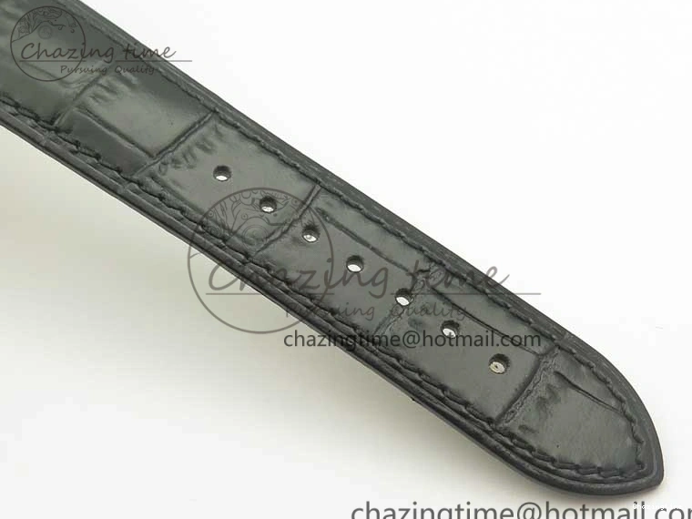 0429 UrbanChic De Ville YG MKF 1:1 Best Edition Silver Dial YG Markers on Black Leather Strap MIYOTA 9015 V 8048